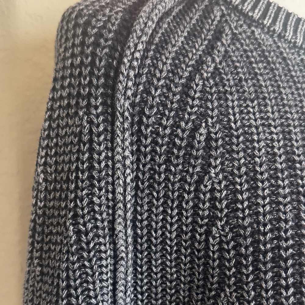 NWOT Zenana 100% Cotton Gray/Black Sweater SZ MD oversized - Picture 3 of 6